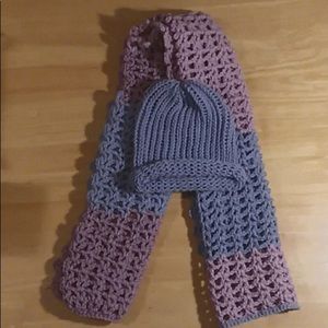 ❄️🎄Purple Ombré Crocheted Hat & Scarf Set❄️🎄